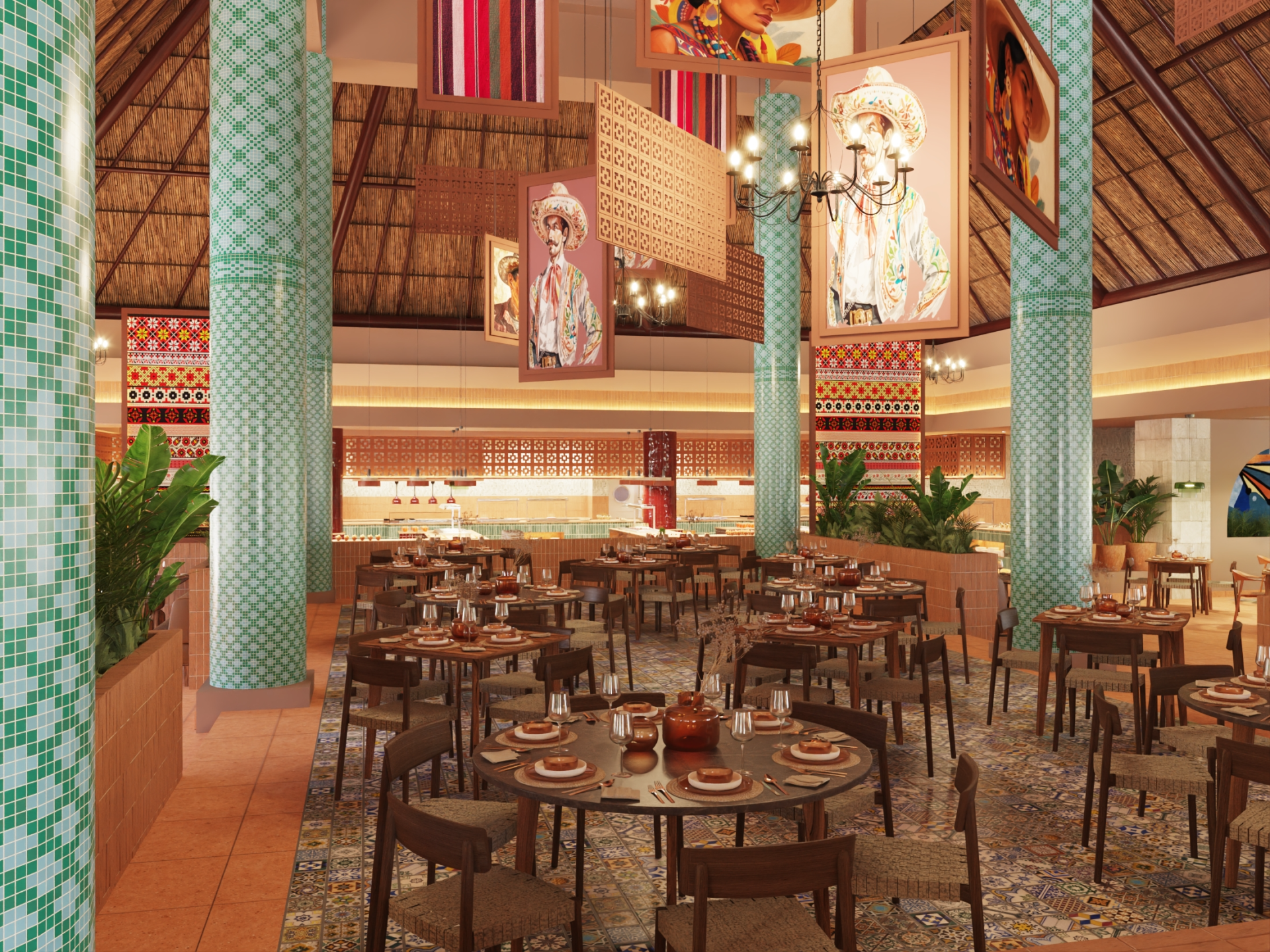 A buffet at Bahia Principe Grand Tequila, Cancun with Aquaterra Travels