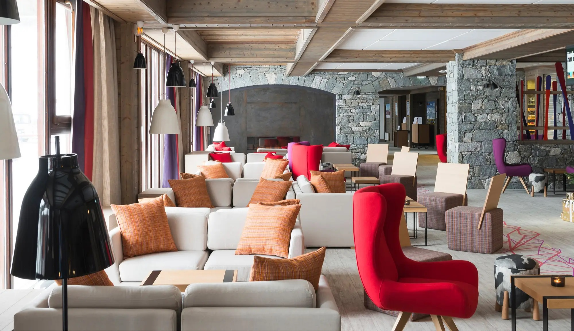 Lobby Bar at Club Med Alpes Françaises Arcs Extrême, France Lobby Bar at Club Med Alpes Françaises Arcs Extrême, France