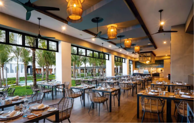 Riu Palace Kukulkan Zone Hôtelière de Cancun au Mexique Boulevard Kukulkan restaurant moderne ouvert sur l