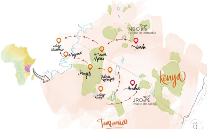 Carte du safari Nyota undefined