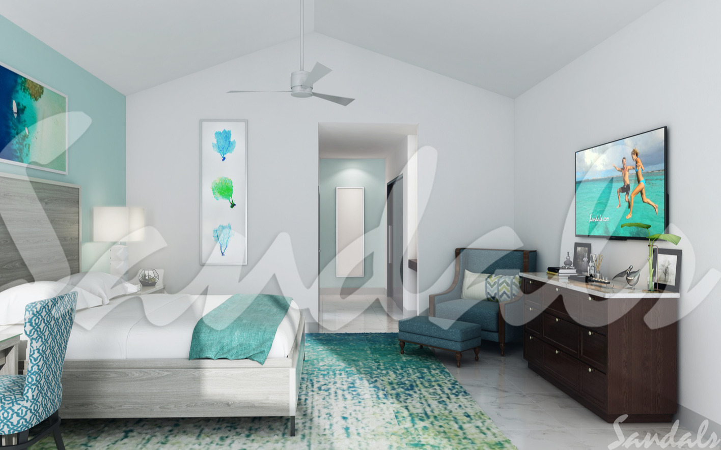 Chambre Crystal Lagoon vue Piscine Luxury