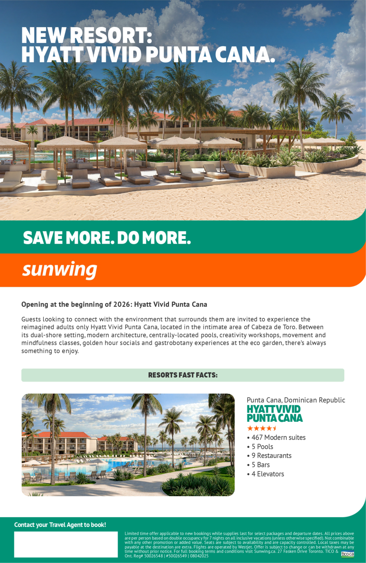 Sunwing Vacations New Resort: Hyatt Vivid Punta Cana with Voyages Aqua Terra