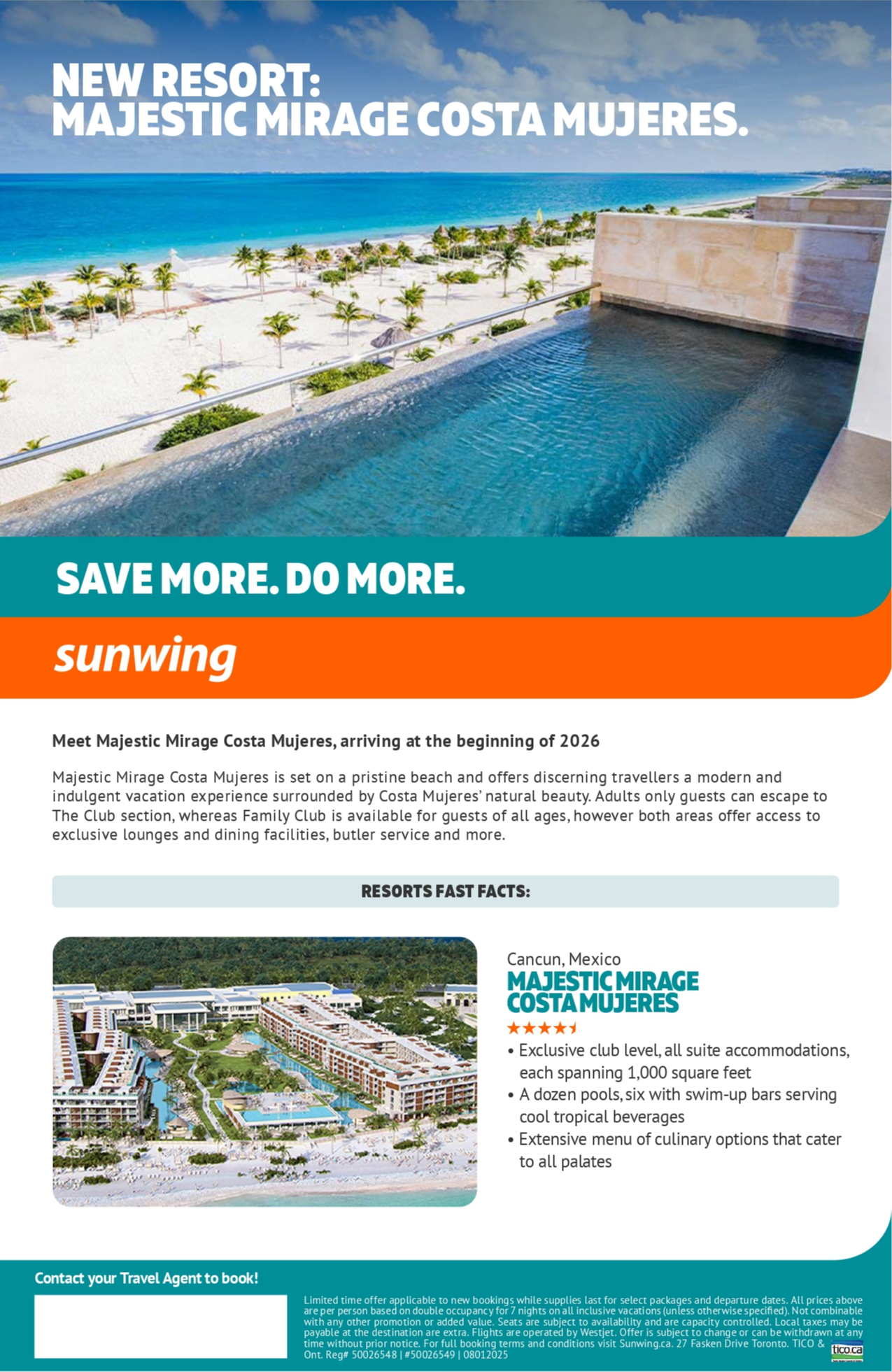 Sunwing Vacations New Resort: Majestic Mirage Costa Mujeres with Voyages Aqua Terra