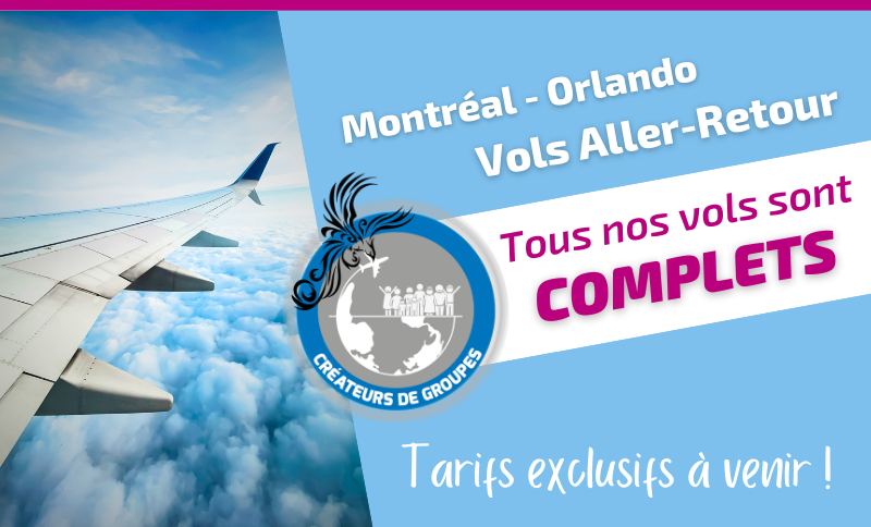 Tarif exclusif Voyages Aqua Terra vol aller-retour Montréal Orlando