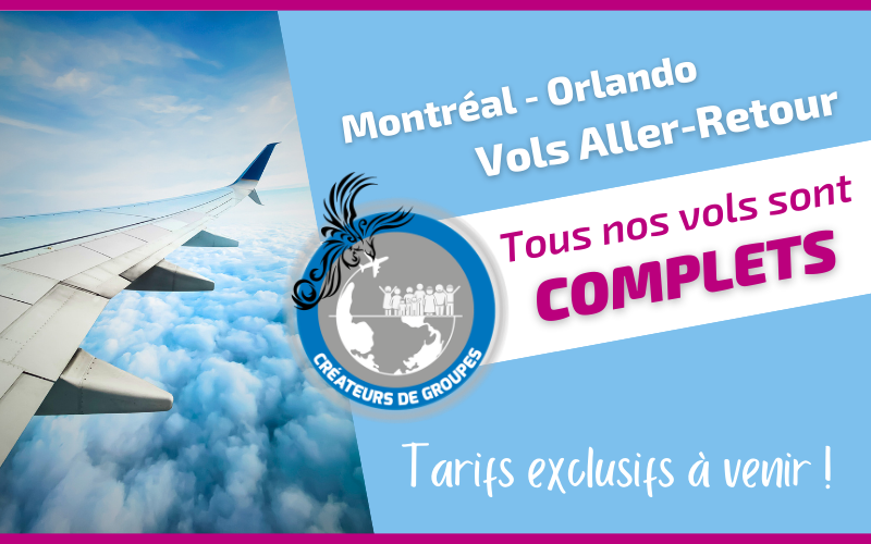 Tarif exclusif Voyages Aqua Terra vol aller-retour Montréal Orlando